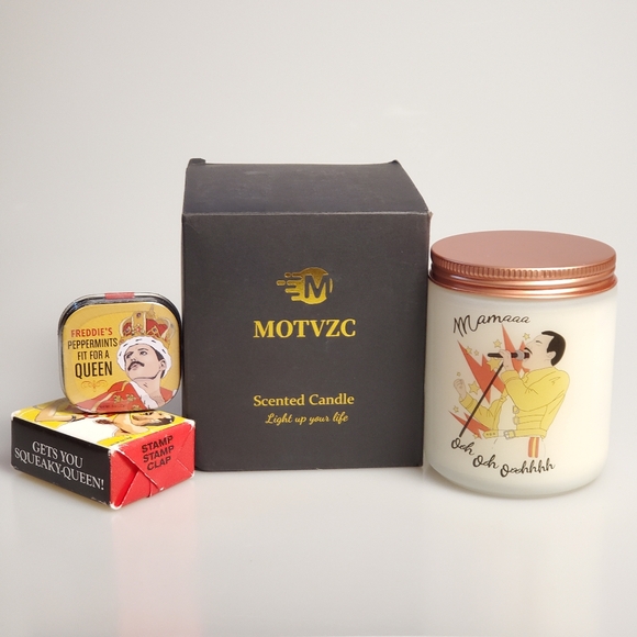 Freddie Mercury Gift Set NIB - Candle, Mints, Hand Soap - Picture 2 of 6